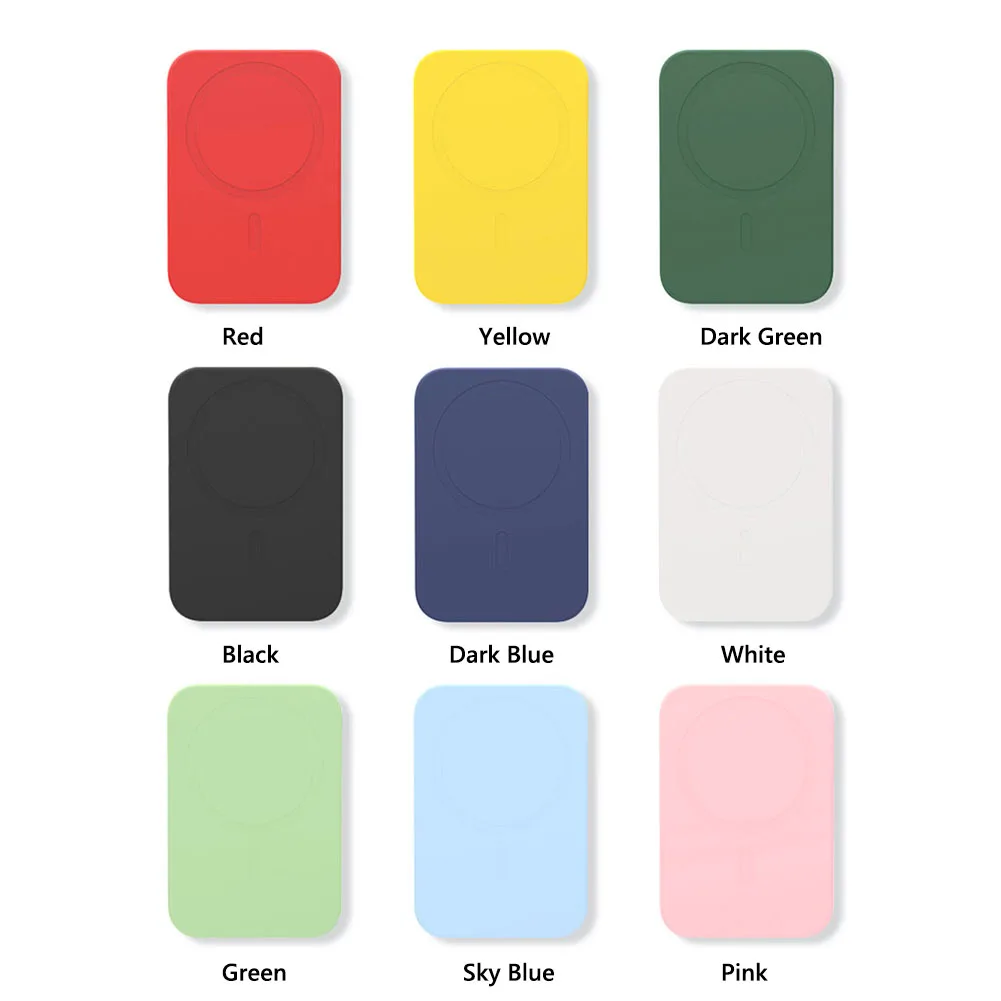 

Solid Color Soft Silicone Power Bank Cover for iPhone 12 Pro Magnetic Wireless Charger Battery Pack Protective Case