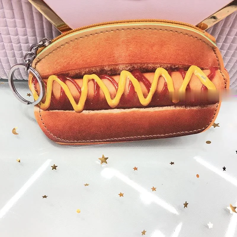 

6pcs Women Mini Coin Wallet Creative Hamburger Purses and Handbags Kawaii Kids Girls Money Holder Change Purse