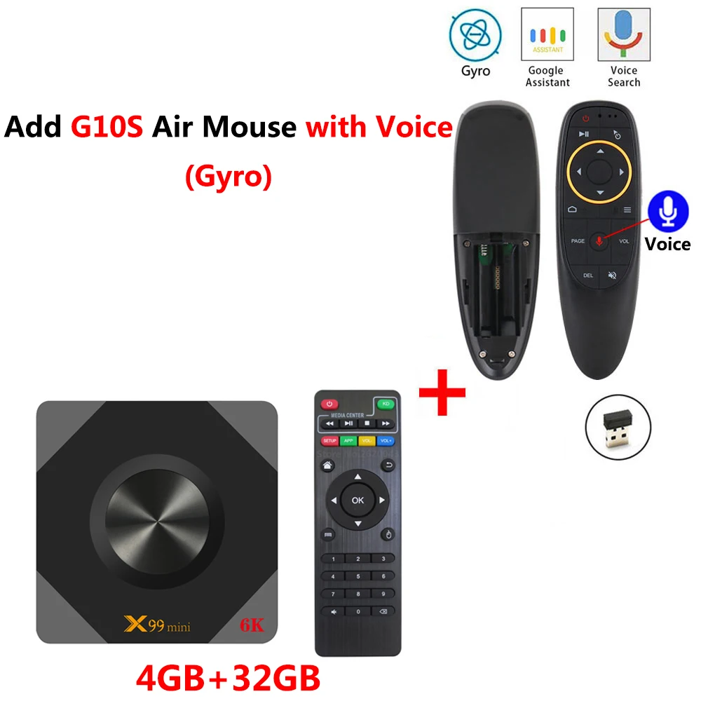 4GB 32GB add G10S X99 Мини Смарт ТВ приставка Android 9,0 4 Гб ОЗУ 32 Гб 64 Гб ПЗУ 2,4G 5G Wifi ТВ приставка Allwinner H6 четырехъядерный H.265 6K HD медиаплеер - Цвет: 4GB 32GB add G10S