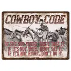 Фотообои с ковбойским кодом, металлическая настенная табличка, наружная фотография, ретро, винтажная роспись, размер 20x30 см, постер