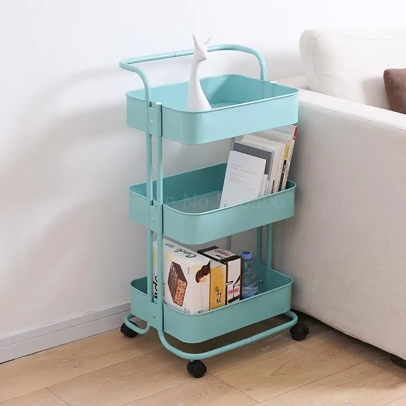 

Simple trolley stroller beauty cart kitchen multi-layer storage rack removable pulley Nordic storage rack