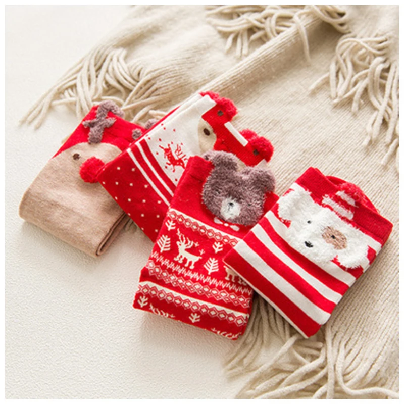 

David's Deer Cotton Cartoon Keep Warm Cute Lady Girls Sock Christmas Gift Women Socks Casual Winter Christmas Socks