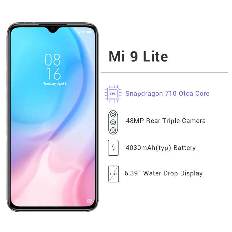 В наличии! Xiaomi Mi 9 Lite смартфон 6 ГБ ОЗУ 128 Гб ПЗУ Snapdragon 710 48MP камера 32MP фронтальная 39