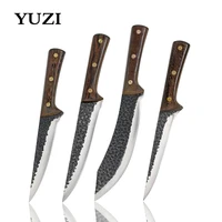 butcher kitchen knives set forged stainless steel chef knife meat cleaver boning knife cutter slicing knife with cover