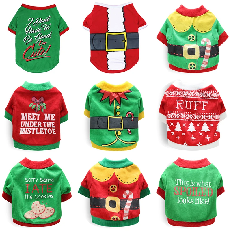 

Christmas Costume Pet Dog Clothes for Dog Shirt Cute Xmas Dog Clothing Puppy Kitty Costume for Dogs Pets Clothing Chihuahua York