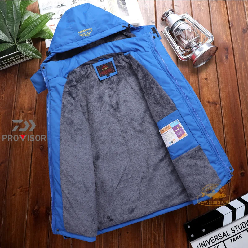 

DAIWA Fishing Clothes Men Winter Outdoor Sports Plus Velvet Waterproof Fishing Jackets Warm Mountaineering Cold Fishing Jackets