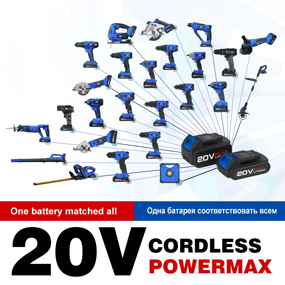 

2000mah/4000mah Work On 20v Lithium-Ion Series Cordless Dirll/Brushless Wrench/Screwdriver/Circular Saw/Jig Saw
