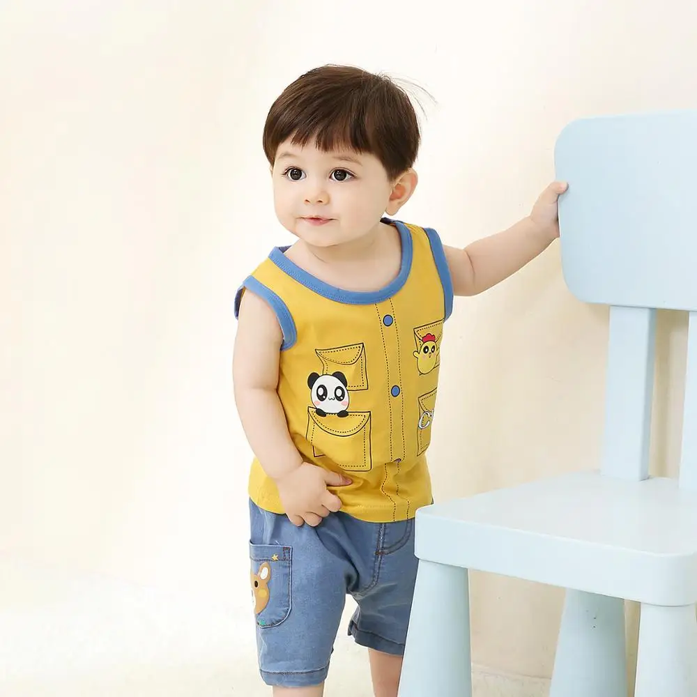 Детские летние хлопковые футболки ciciibear футболка без рукавов для мальчиков и