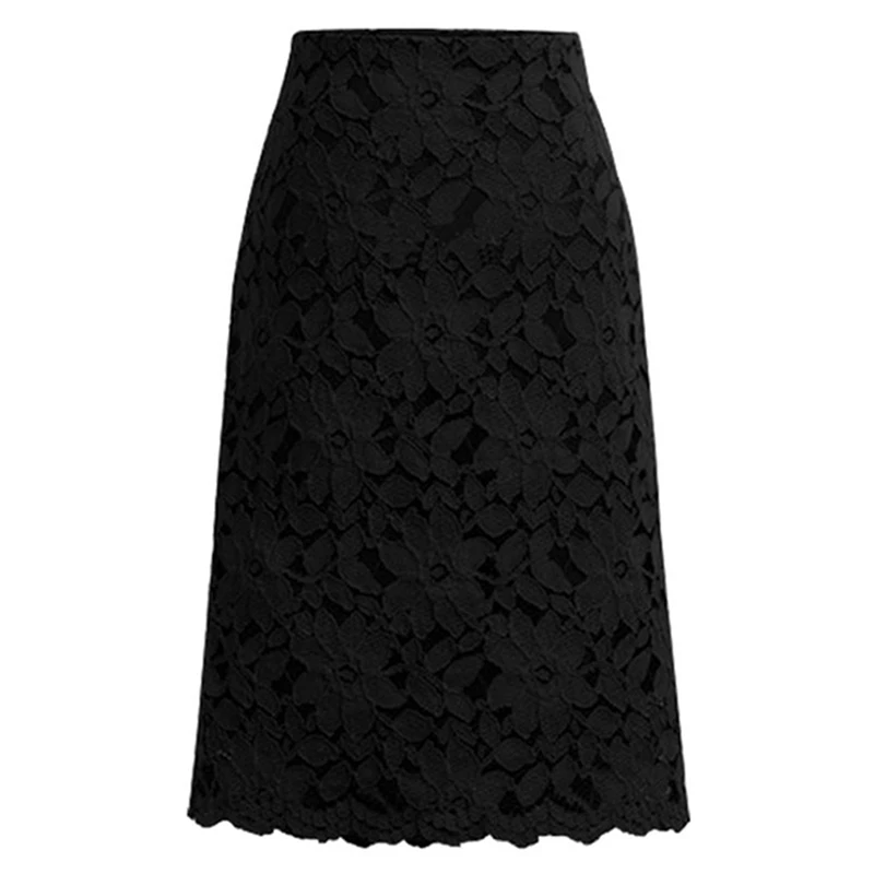 

Women Skirt Plus Size Lace Elegant Office Skirts Women 2020 Pencil Bandage Skirt For Womens Skirts Knee-length High Waist