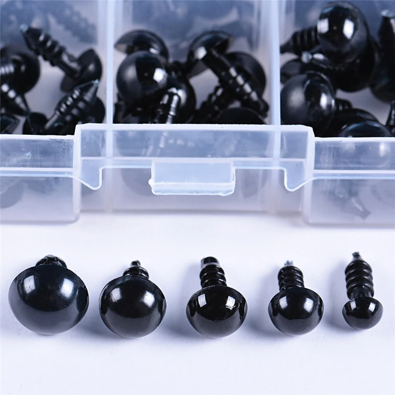 100 шт. DIY куклы глаз черный безопасные пластиковые глаза для Тедди плюшевые сделай