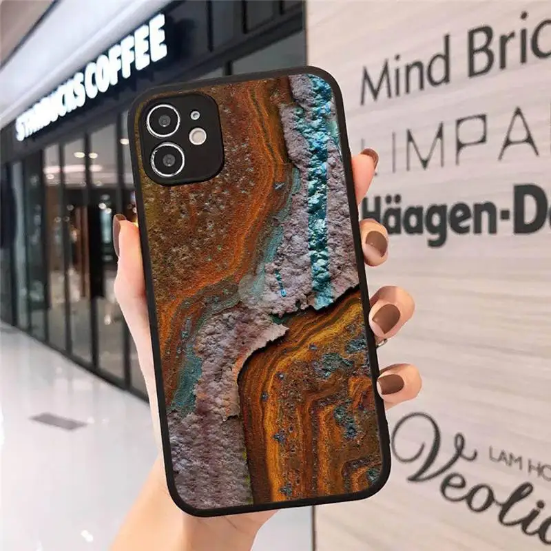 

Rusty Rusty Iron Personality Phone Case Matte Transparent for iPhone 7 8 11 12 s mini pro X XS XR MAX Plus cover funda