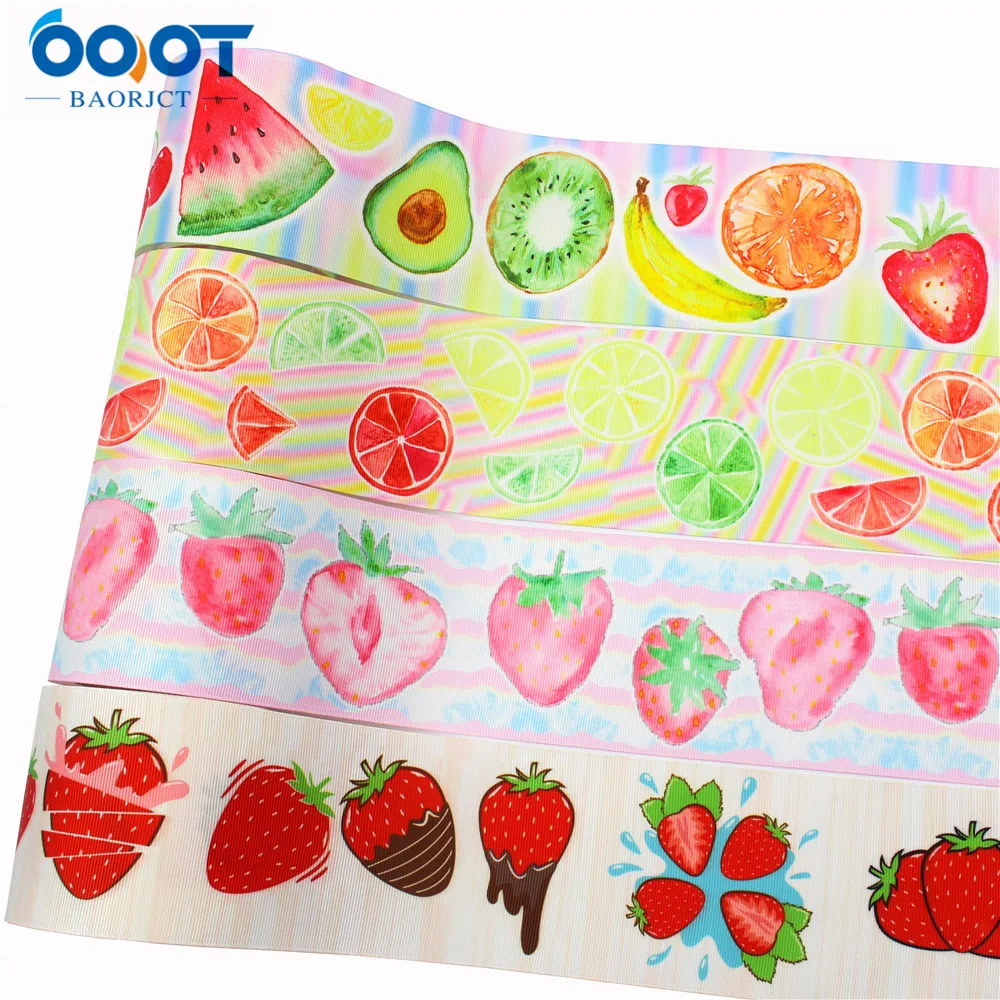 3 &quot(75 мм) 10 ярдов фруктовые термотрансферные печатные ленты grosgrain бант колпачок