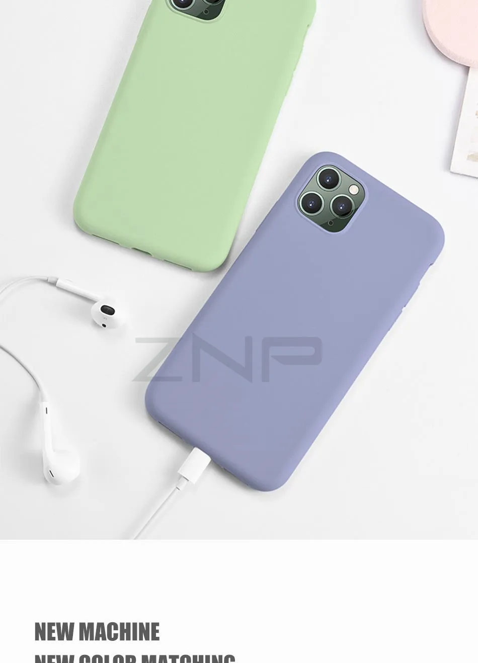 ZNP тонкий жидкий силиконовый чехол для iPhone 11 Pro XS Max X XR карамельный цвет мягкий чехол для iPhone 8 7 6 6s Plus X чехол для телефона Coque