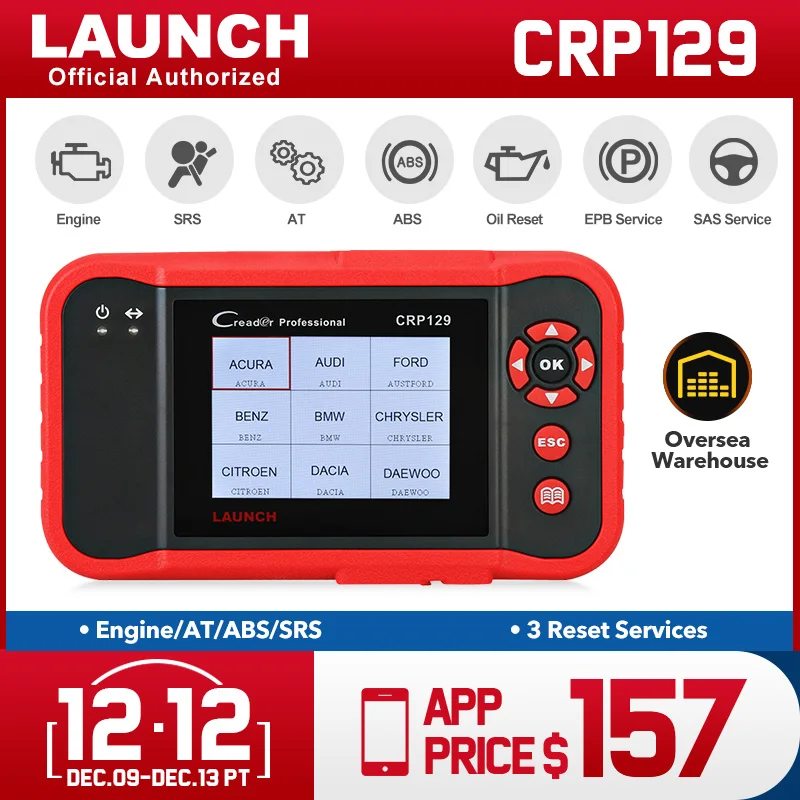 launch Creader 129 CRP129 OBD2 считыватель кодов CRP 129 OBDII сканер PK X431 Creader VII CRP123 автоматический диагностический инструмент