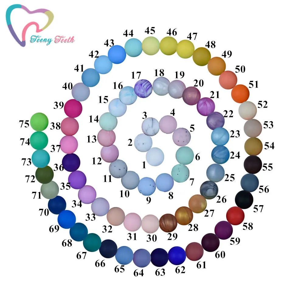 

500 PCS Wholesale 15 MM Silicone Round Beads Food Grade Silicone Teether DIY Ecofriendly Necklace Beads Nursing Pendant