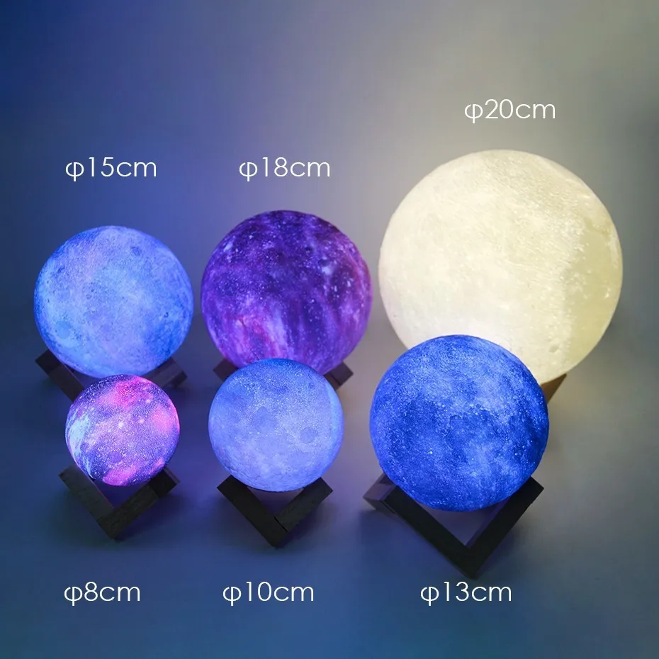 16 видов цветов LED звезда Луна ночник 3D печать PLA луна лампа Galaxy домашний декор