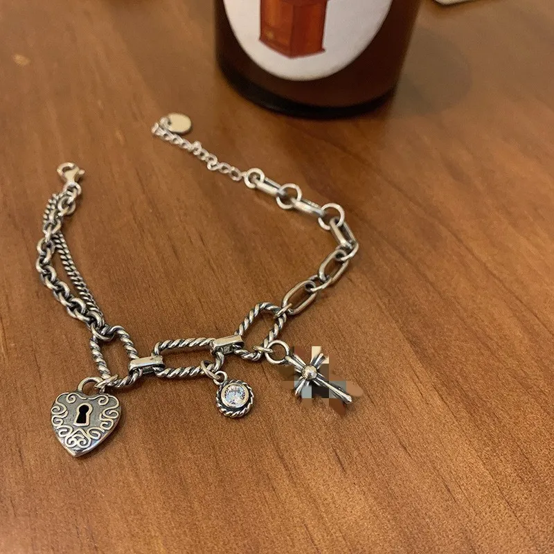 Miuoxion Ретро 925 штамп крест любовь звезда U браслет Личность Простой хип-хоп девушка
