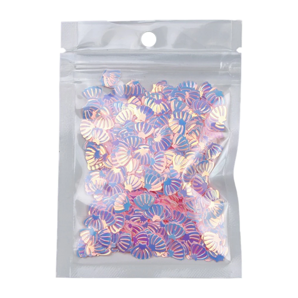 10 г/упак. Русалочка розовая форма в виде ракушки голографические Блестки для