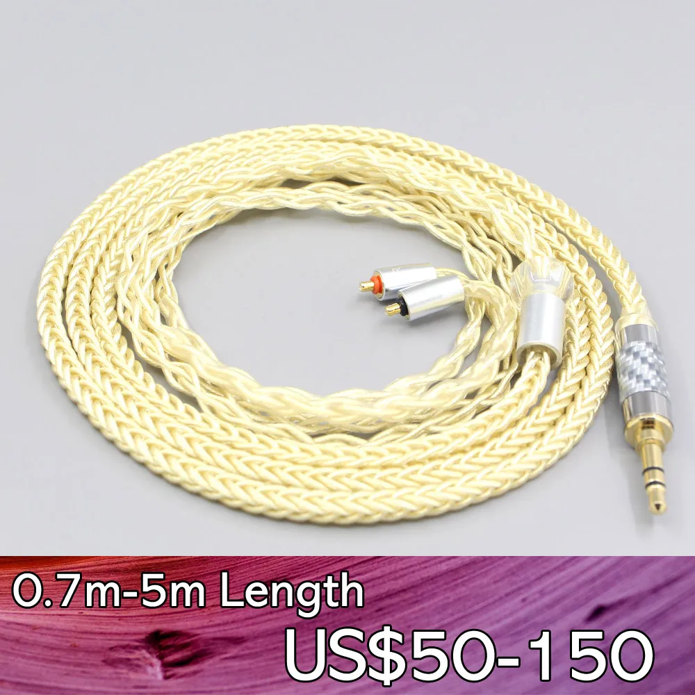 LN007616  8 Core Gold Plated + Palladium Silver OCC Alloy Cable For UE Live UE6Pro Lighting SUPERBAX IPX Earphone