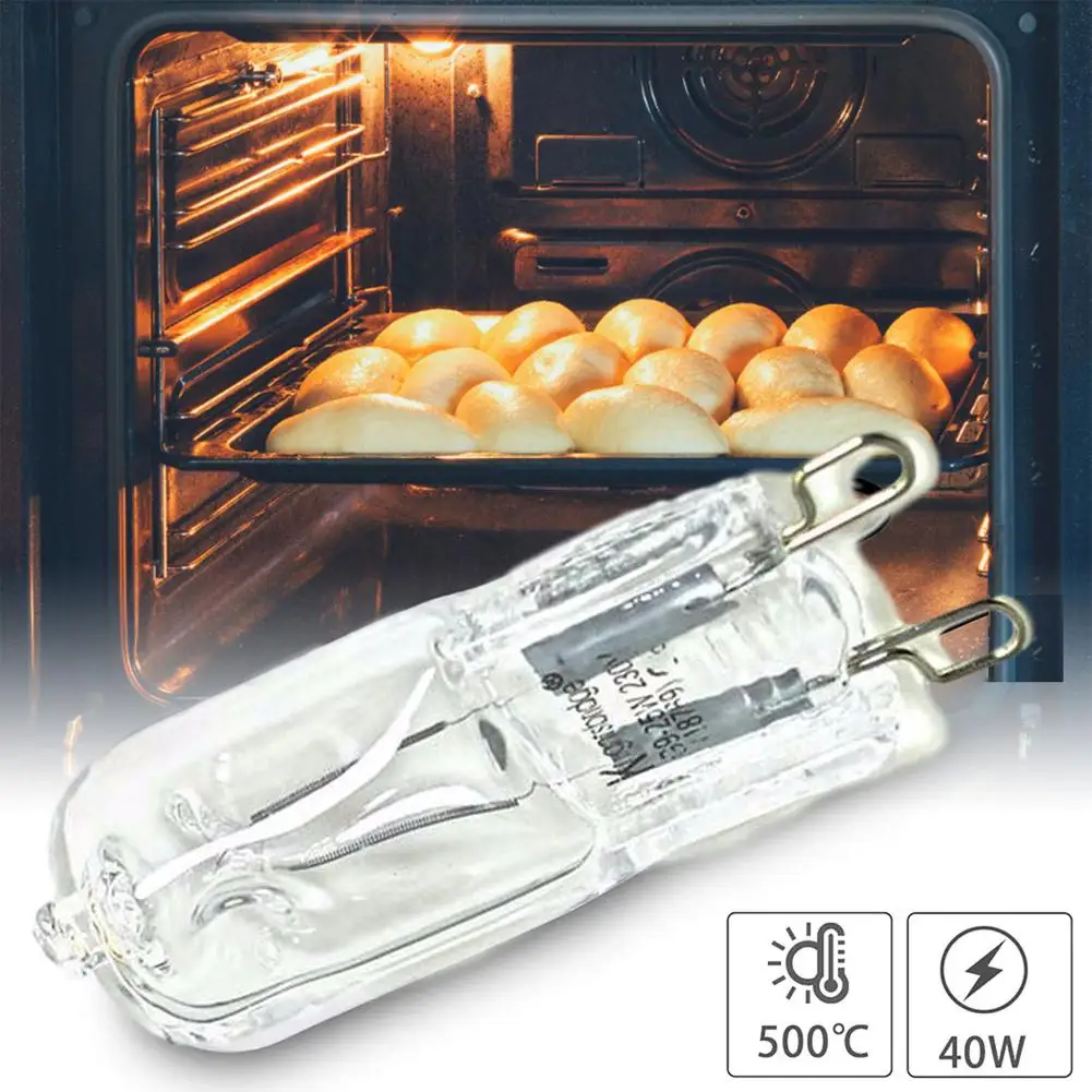 G9 Oven Light High Temperature Resistant Durable Halogen Bulb Lamp for Refrigerators Ovens Fans 40W 500 Degrees Pin Bulb