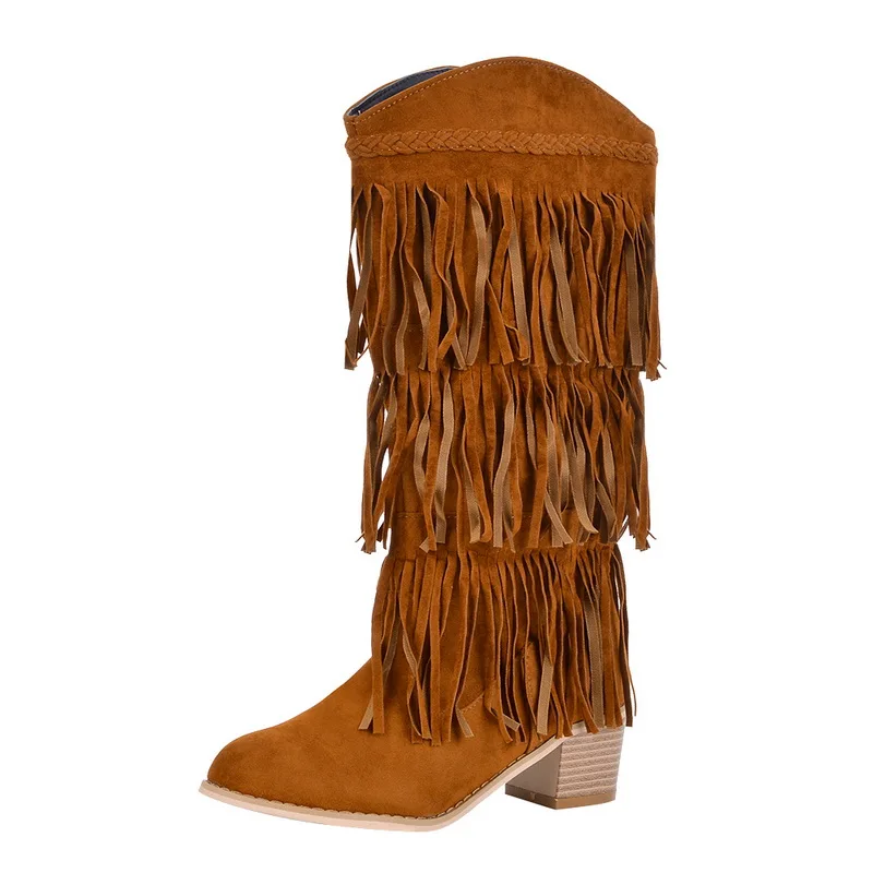 LASPERAL/Новинка Ботинки в богемном стиле на каблуке бохо Этнические женские