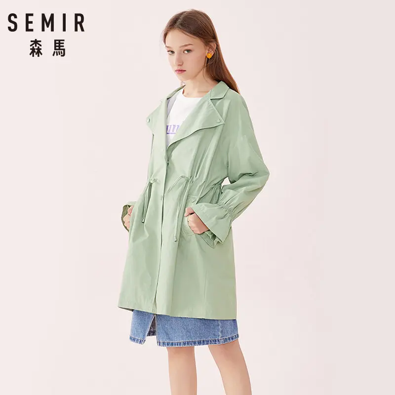 Женский Классический Тренч SEMIR стильная ветровка с воротником длинная верхняя