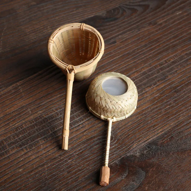 Creative Japanese-style Tea Ceremony Bamboo Filter Meng Zong Root Spoon Leak Set | Дом и сад