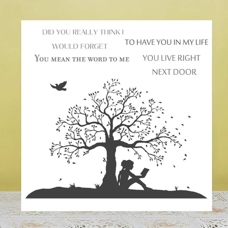 

Прозрачные штампы AZSG с большим деревом для скрапбукинга, «сделай сам», альбом для открыток, силиконовые декоративные поделки