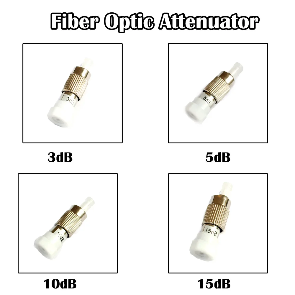 

5 Pieces/lot FC/UPC Male to Female Fiber Optic Attenuator 3dB/5dB/10dB/15dB SM Single Mode Simplex FTTH Ethernet Networking