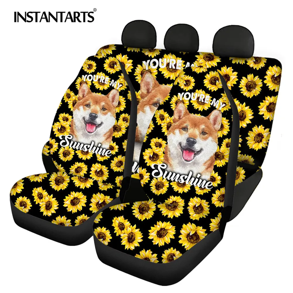 

INSTANTARTS You Are My Sunshine Husky Pattern Comfortable Car Seat Covers Full Set Front and Back Vehicle Seat Covers Easy Clean