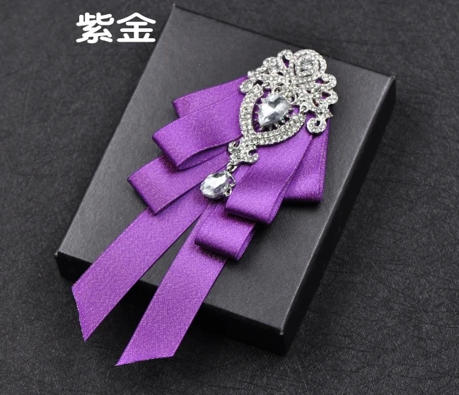 Purple gold point Высококачественный британский стиль, многослойные галстуки-бабочки, галстук-бабочка для мужчин, женихов, мужчин, лучших мужчин, Свадебные Роскошные галстуки, аксессуары для одежды - Цвет: Purple gold point