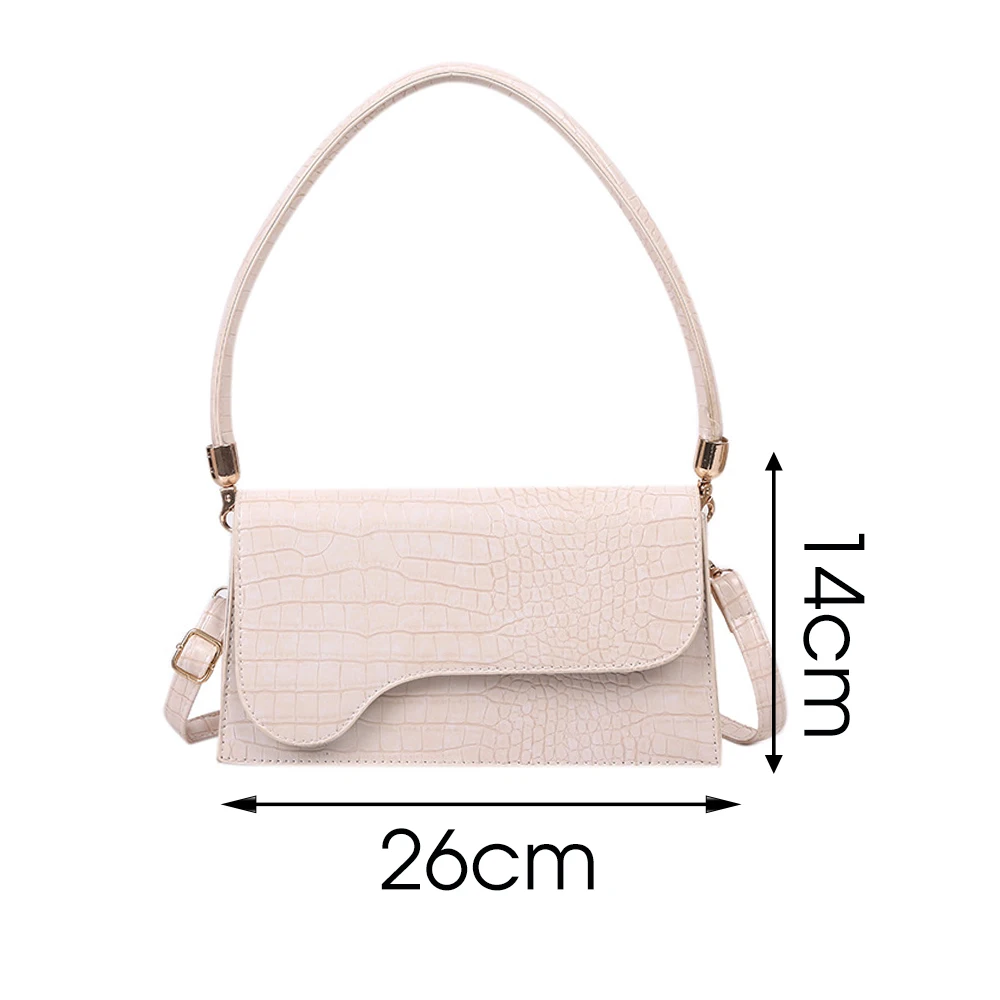 

Vintage Baguette Shape Bag 2020 Women Shoulder Bags White PU Leather Small Totes Hobo Purses and Hanbags Lady Hand Armpit Bag