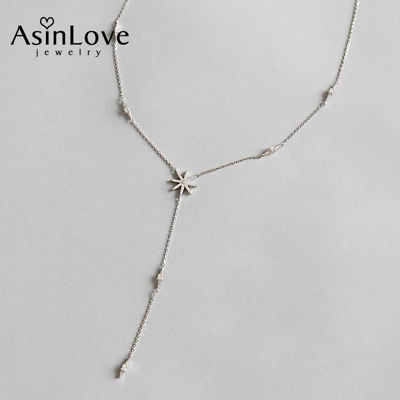 AsinLove 100% Настоящее серебро 925 пробы изысканное ювелирное изделие микро циркон