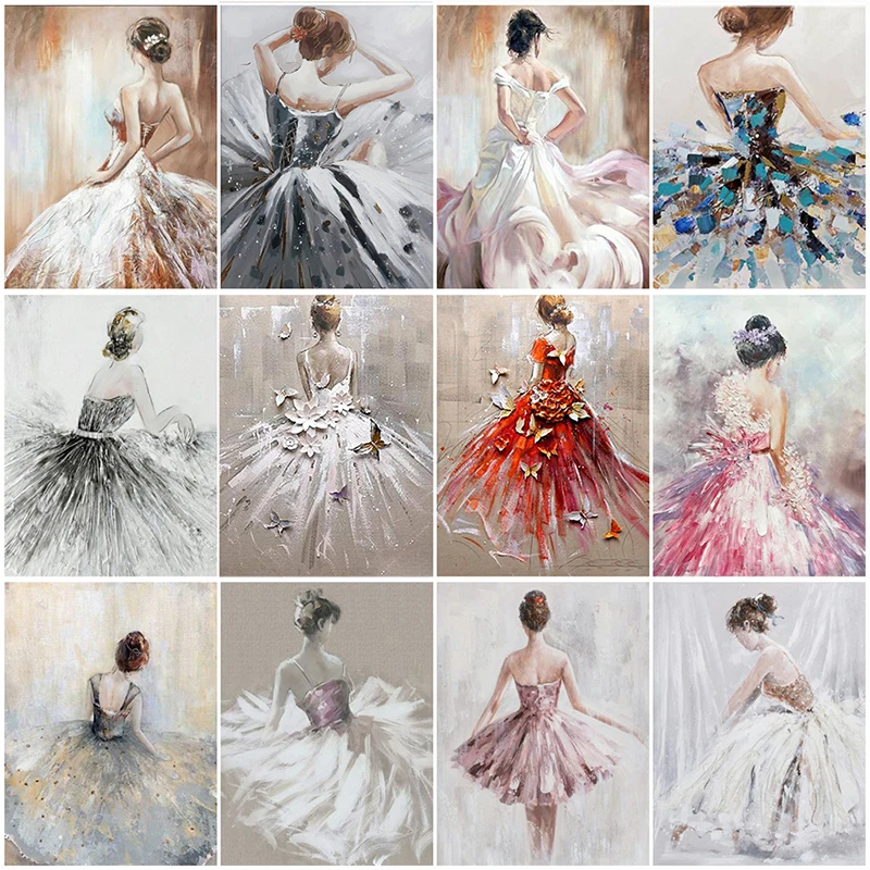 

Diy 5d Full Diamond Painting Cross Stitch Kit Sticker Embroidery Portrait Ballerina Art Mosaic Furniture Decoration Hobby Gift