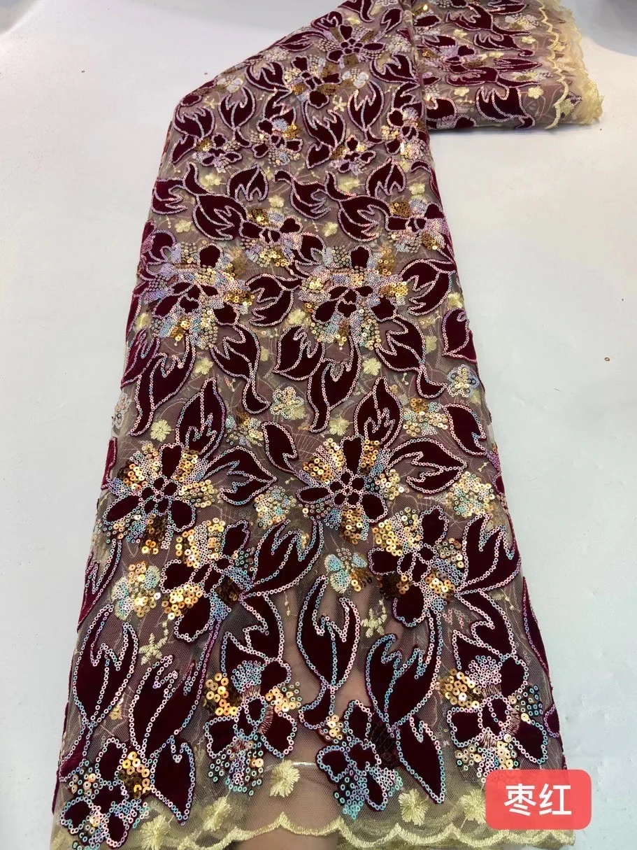 

Nigerian Lace Fabrics Latest African Lace Fabric 2022 High Quality Lace With Sequin Lilac French Lace Fabric For Dress ZLN172