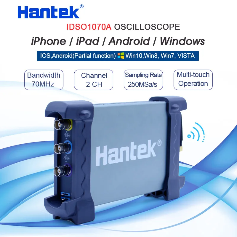 

Цифровой осциллограф Hantek iDSO1070A 2CH 70 МГц осциллограф для iPhone/iPad/Android/Windows WIFI связь