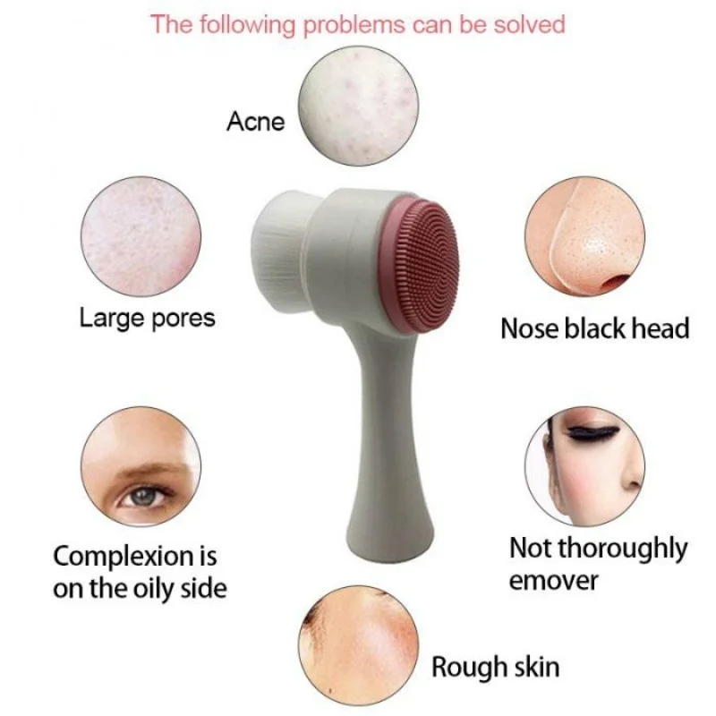 

Face Cleansing Silicone for Washing Face Exfoliante Facial Pore Cleaning 2in1 Facial Massage Brush Beauty Skincare