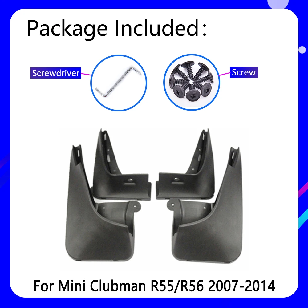 Mudguards fit for Mini Cooper Clubman R55 R56 2007~2014 2010 2011 2012 2013 Car Accessories Mudflap Fender Auto Replacement Part |
