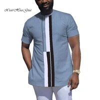 african men clothes fashion causal party men short sleeve o neck tops tees dashiki men top shirt bazin riche print wyn681