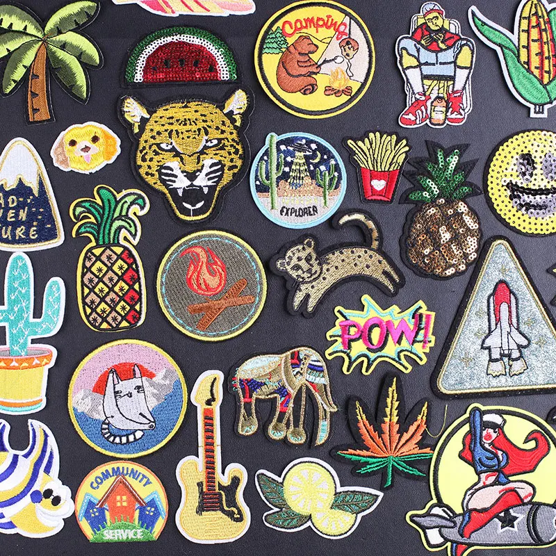

Iron on UFO Patches for Clothing Mountain Wave Stickers Stripes Clothes Camp Embroidered Patches for Clothing Badges for Costume