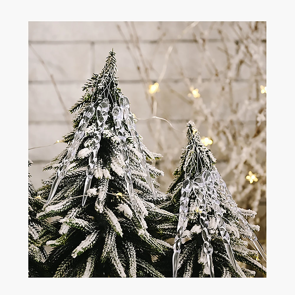 

12 шт./компл. 13 см, Рождественская имитация льда, рождественская елка, подвесное украшение, искусственная сосулька, зимняя вечерние, Рождественское украшение для елки