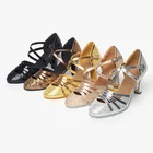 Женская обувь для бальных танцев USHINE на каблуке 7 см5 см с золотыми блестками