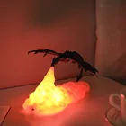 Ночник с 3D рисунком огненного дракона, светильник с изображением летающего дракона, Вулкан, лава, ледяной дракон, креативный подарок на Рождество