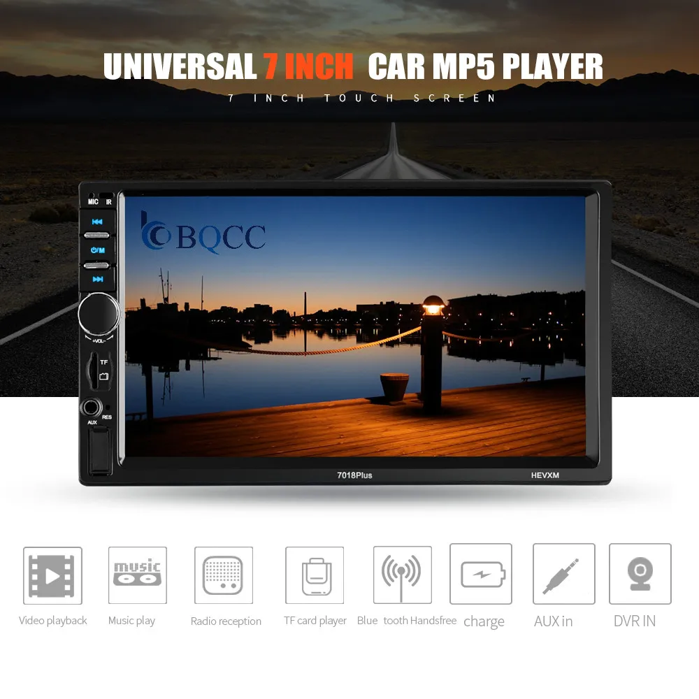 2 Din автомобильный радиоприемник 7 дюймов Универсальный мультимедийный плеер HD