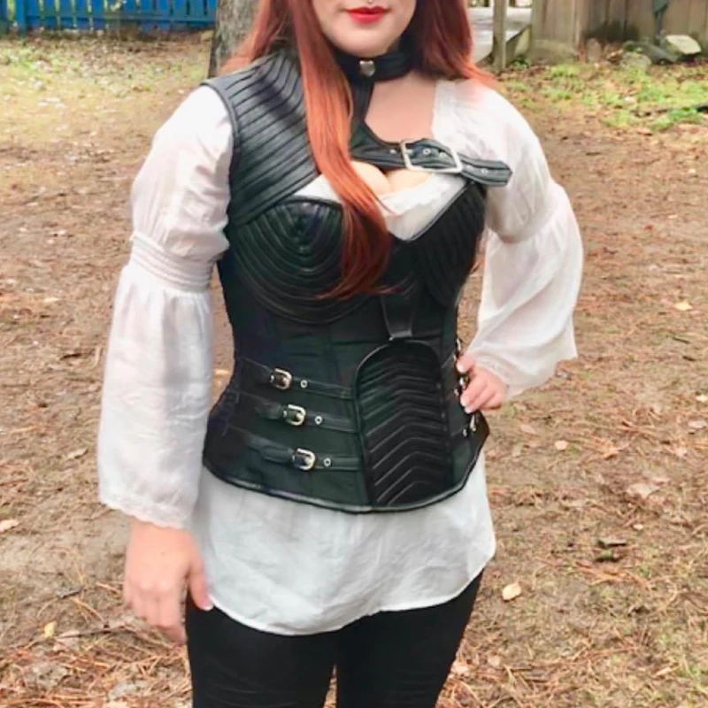 Women Bustiers & Corsets Steel Boned Overbust Corset Vest Gothic Clothing Basque Lingerie Set Lace Up Waist Cincher Corselet Top