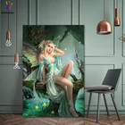 DIY картинки для раскраски по номерам с цветами Эльф Девушка картина Рисование Живопись по номерам рамка дом