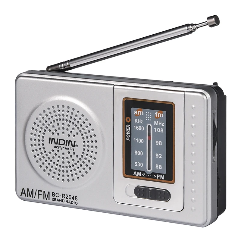 Sliver Портативный динамик радио приемник FM AM цифровой с ЖК-дисплеем мини стерео громкий динамик радио Карманный MP3 музыкальный плеер открытый - Цвет: Sliver