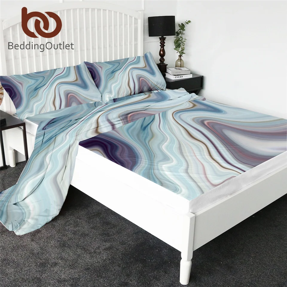 BeddingOutlet мраморная Роскошная натяжная простыня из камня набор простыней