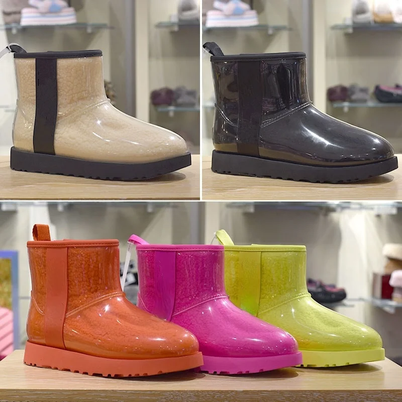

New Designer Winter Mini Candy Color Snow Boot Star Same Waterproof Warm Boots Fashion Transparent Jelly Ankle Boots Women Bota