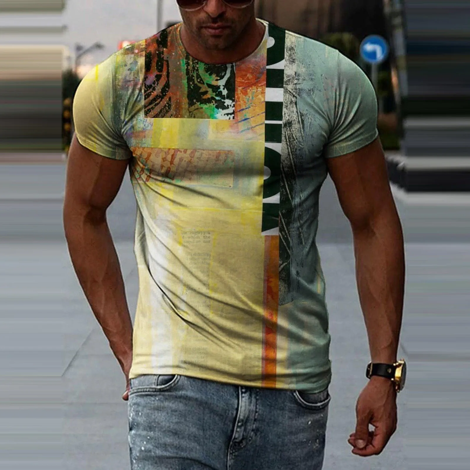 

2021 Summer T Shirt Men Streetwear O Neck Short Sleeve Tee Tops Punk Style Male Clothes Casual 3d Print Plus Size Blouse #T2G